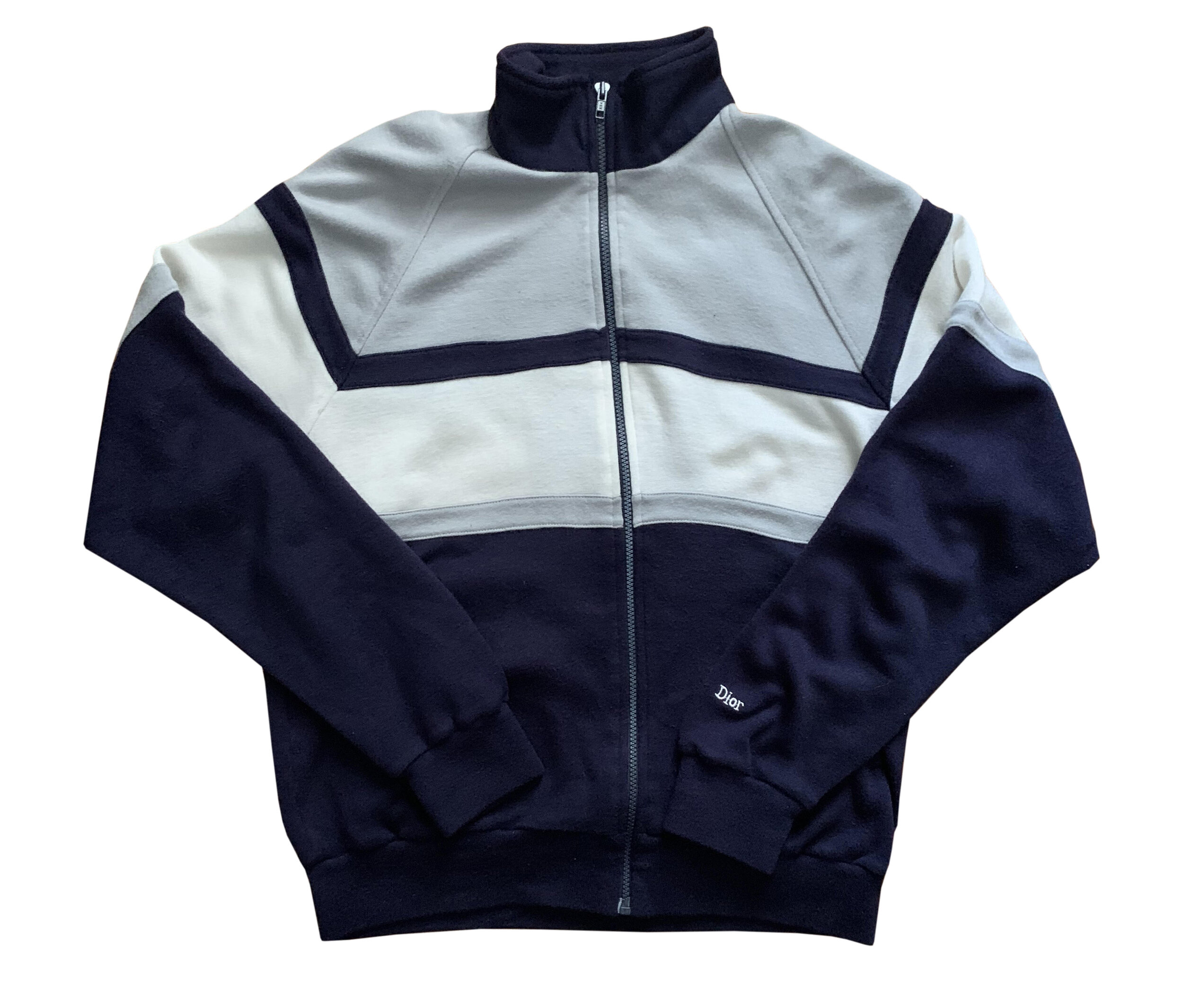 Vintage Christian Dior Grey / Navy Sweat Jacket (Size XL Vintage Christian Dior Grey / Navy Sweat Jacket (Size XL